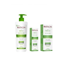 Bioxcin Acnium Akneye Eğilimli Ciltler İçin 500 ml Yüz Yıkama Jeli + 50 ml Nemlendirici Krem + 15 ml Bakım Serumu