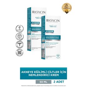 Bioxcin Acnium Sebum 2x50 ml Dengeleyici Nemlendirici Krem