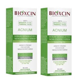 Bioxcin Acnium Sebum 2x50 ml Dengeleyici Nemlendirici Krem