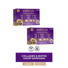 Bioxcin Collagen & Biotin 300 ml 3 Al 2 Öde 2 Adet Ekstra Hacim ve Dolgunlaştırıcı Şampuan
