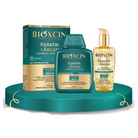 Bioxcin Keratin Argan Onarıcı Şampuan 300 ml + Bioxcin Kertin Argan Saç Bakım Yağı