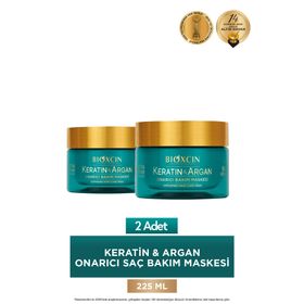 Bioxcin Keratin ve Argan Onarıcı Bakım 2x225 ml Saç Maskesi