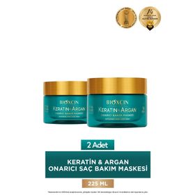 Bioxcin Keratin ve Argan Onarıcı Bakım 2x225 ml Saç Maskesi