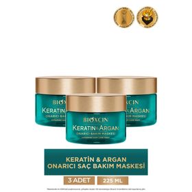 Bioxcin Keratin ve Argan Onarıcı Bakım 3x225 ml Saç Maskesi