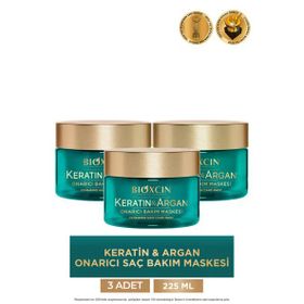 Bioxcin Keratin ve Argan Onarıcı Bakım 3x225 ml Saç Maskesi