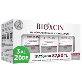 Bioxcin Kuru ve Normal Saçlar için Dökülme Karşıtı 3x300 ml Bitkisel Şampuan