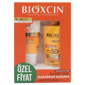 Bioxcin Sun Care Kuru ve Normal Ciltler İcin SPF50+ 50 ml Güneş Kremi + Sun Care SPF50+ 200 ml Güneş Spreyi