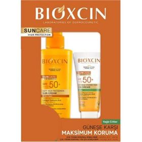 Bioxcin Sun Care SPF50 50 ML Karma Yağlı Cilt Yüz Güneş Kremi+200 ML Vücut Güneş Spreyi
