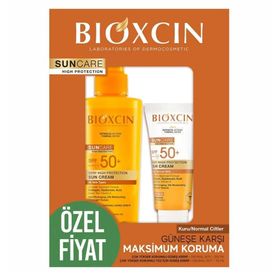 Bioxcin Sun Care SPF50 Yüz 50 ml Güneş Kremi+Kuru ve Normal Cilt 200 ml Vücut Güneş Spreyi