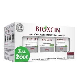 Bioxcin Yağlı Saçlar için Saç Dökülmesine Karşı 3x300 ml Bitkisel Şampuan