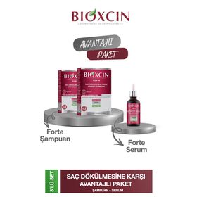 Bioxcin Yoğun Dökülmeler Için Forte Şampuan 2 Adet Forte Serum 50 ml 1 Adet Tanışma Paketi