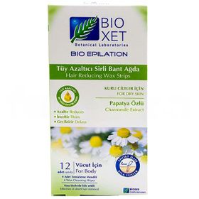 Bioxet Kuru Ciltler İçin 12 Adet Tüy Azaltıcı Sirli Ağda Bandı