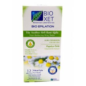 Bioxet Kuru Ciltler İçin 12 Adet Tüy Azaltıcı Sirli Ağda Bandı