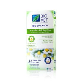 Bioxet Kuru Ciltler İçin 12 Adet Tüy Azaltıcı Sirli Ağda Bandı
