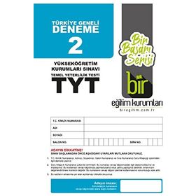Bir Eğitim Kurumları TYT Türkiye Geneli Deneme Sınavı 1-2-3-4-5 Set
