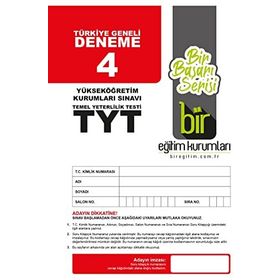 Bir Eğitim Kurumları TYT Türkiye Geneli Deneme Sınavı 4