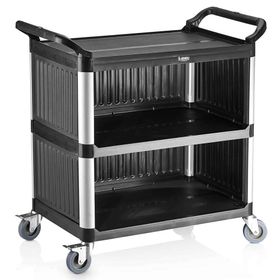 Biradlı 52x96x107 cm Plastik Monoblok Servis Arabası