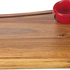 Biradlı GRV-1881 32x23 cm Sosluklu Ceviz Steak Tahta