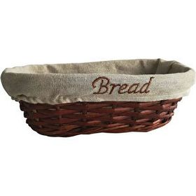 Biradlı GRV-908 Hasır Bezli Oval 25x12x8 cm Hasır Ekmek Sepeti