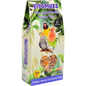 Birdmozz 700 gr Premium Vitaminli Paraket Cennet Sultan ve Sevda Kuşu Yemi
