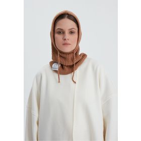 Birgül Camel Balaclava Fitilli Triko Örgü Bere Başlık