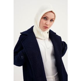 Birgül Ekru Balaclava Fitilli Triko Örgü Bere Başlık