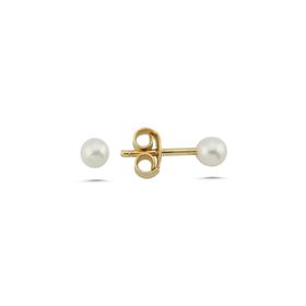 Birinci 925 Ayar 4 mm Doğal İnci Kadın Gümüş Küpe