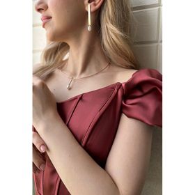 Birinci1926 14 Ayar Altın Tatlı Su İncisi Choker Kolye ve Küpe 2'li Kadın Set
