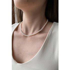 Birinci1926 5 mm 925 Ayar Gümüş Kadın Sıralı İnci Kolye