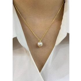 Birinci1926 925 Ayar Beyaz Gümüş Kadın Tek Tanre İnci Kolye