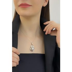Birinci1926 925 Ayar Gümüş Barok İnci Kadın Kolyesi