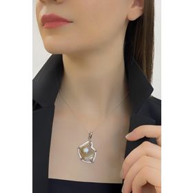Birinci1926 925 Ayar Gümüş Barok İnci Kadın Kolyesi
