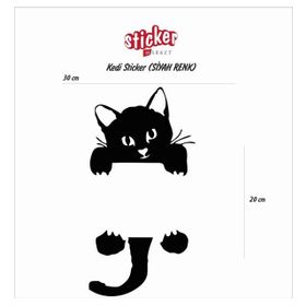 Birka Grafiti Siyah Kedi 50x47 Sticker