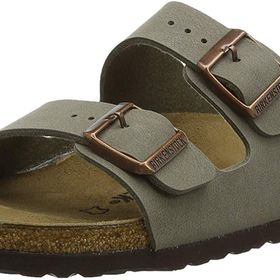 Birkenstock Arizona Birko Flor Nubuck Stone Kahverengi Erkek Terlik