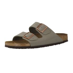 Birkenstock Arizona Birko Flor Nubuck Stone Kahverengi Erkek Terlik