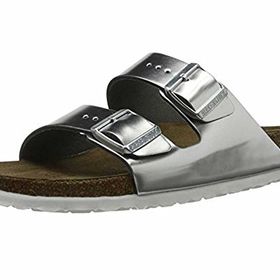 Birkenstock Arizona SFB Gümüş Kadın Deri Terlik