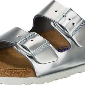 Birkenstock Arizona SFB Gümüş Kadın Deri Terlik