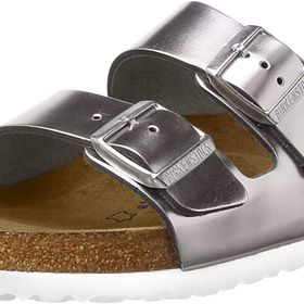 Birkenstock Arizona SFB Gümüş Kadın Deri Terlik