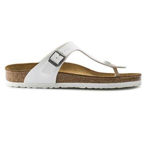 Birkenstock Gizeh mantar taban Beyaz Kadın Terlik