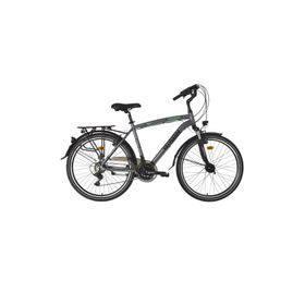 Bisan Comfortline 48 cm V 26 Jant 21 Vites Metalik Gri Yeşil Erkek Şehir Bisikleti