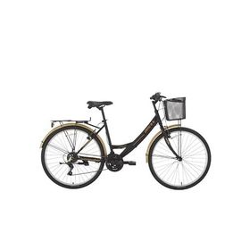 Bisan Lotus 34 cm V 24 Jant 21 Vites Mat Siyah Gold Kadın Şehir Bisikleti