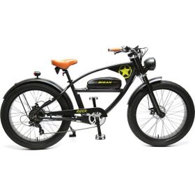Bisan Rider 46 cm Disk Fren 26 Jant 7 Vites Mat Siyah Yeşil Elektrikli Bisiklet