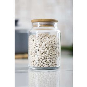 Bisepetim 12'li Set Bambu Kapaklı 800 ml Cam Kavanoz & Erzak Saklama Kabı