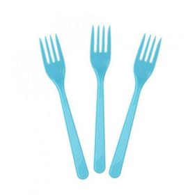 Bisepetim 25 Adet Açık Mavi Lüks Plastik Çatal