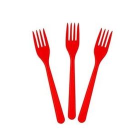 Bisepetim 25 Adet Kırmızı Lüks Plastik Çatal