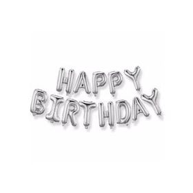 Bisepetim 35 cm Gümüş Happy Birthday Folyo Doğum Günü Balonu