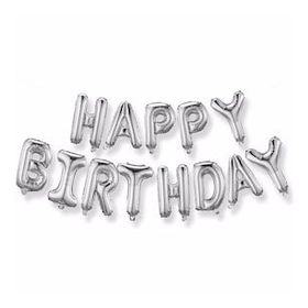 Bisepetim 35 cm Gümüş Happy Birthday Folyo Doğum Günü Balonu