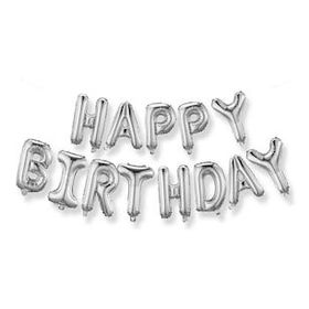 Bisepetim 35 cm Gümüş Happy Birthday Folyo Doğum Günü Balonu