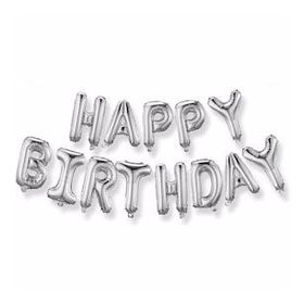 Bisepetim 35 cm Gümüş Happy Birthday Folyo Doğum Günü Balonu