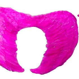 Bisepetim 40x55 cm Tüylü Katlanabilir Pembe Melek Kanadı ve Asa Seti